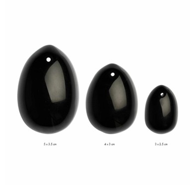 Kulki gejszy - La Gemmes Yoni Egg Set Black Obsidian